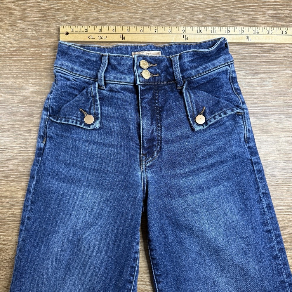 KUT From The Kloth Meg High Rise Wide Leg Crop Jeans Women's Size 00 Blue Modern - Picture 9 of 14